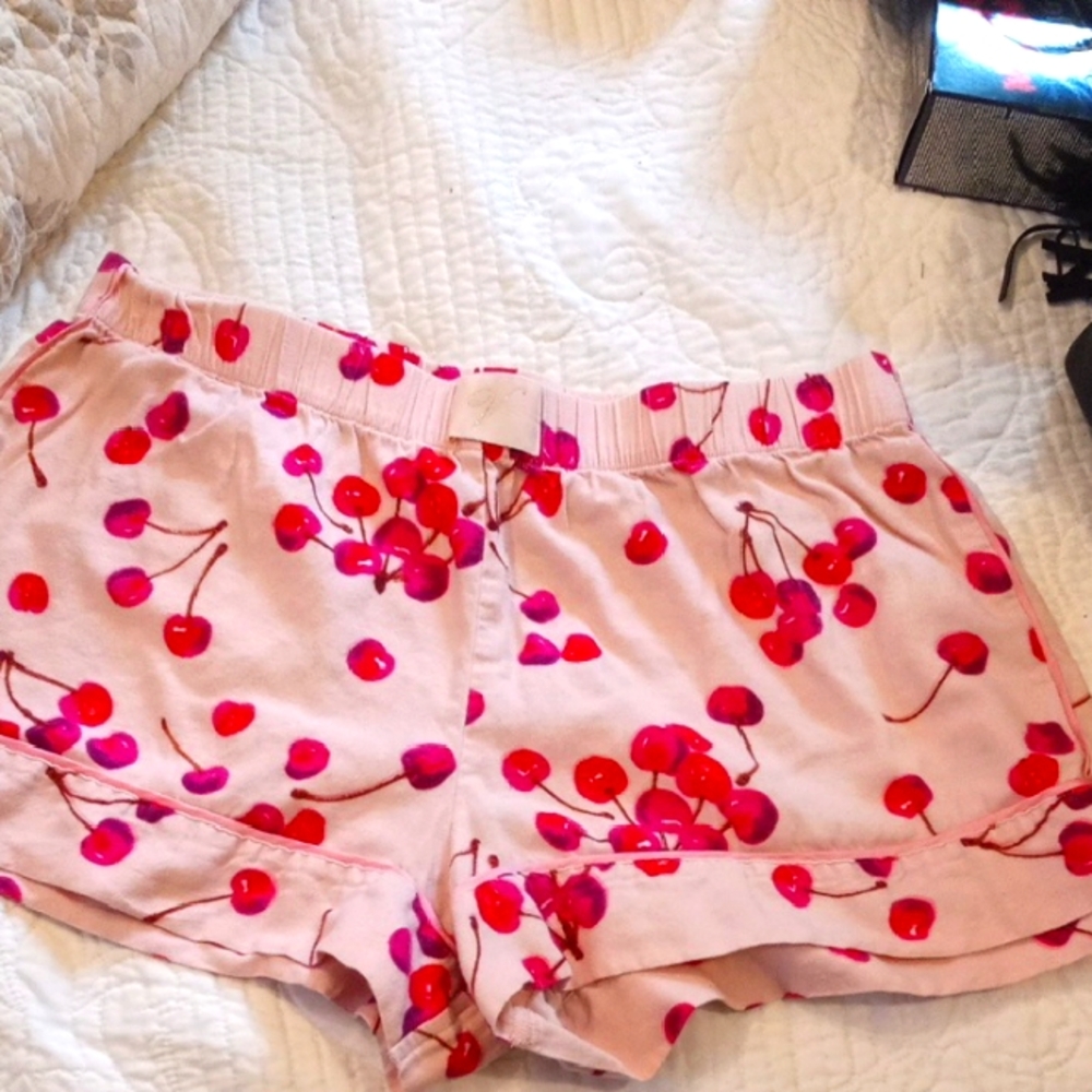 Cherry Print Pink Shorts